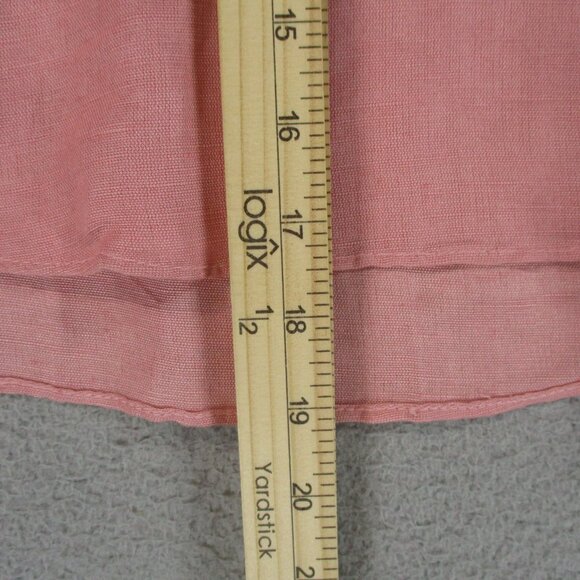 Free People Skirt Womens 8 Pink Linen Blend Higher Ground Skater Belted Zip Cute - Picture 13 of 14